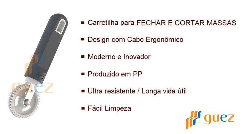 2 Carretilhas para Fechar e Cortar Massas de Pastel Tortei Risolis Raviolis - AND Imagem de 2 Carretilhas para Fechar e Cortar Massas de Pastel Tortei Risolis Raviolis