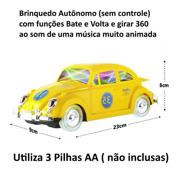 Imagem de 2 Carros Clássicos Kombi e Fusca Bate E Volta com Luzes e Sons Gira 360 Infantil