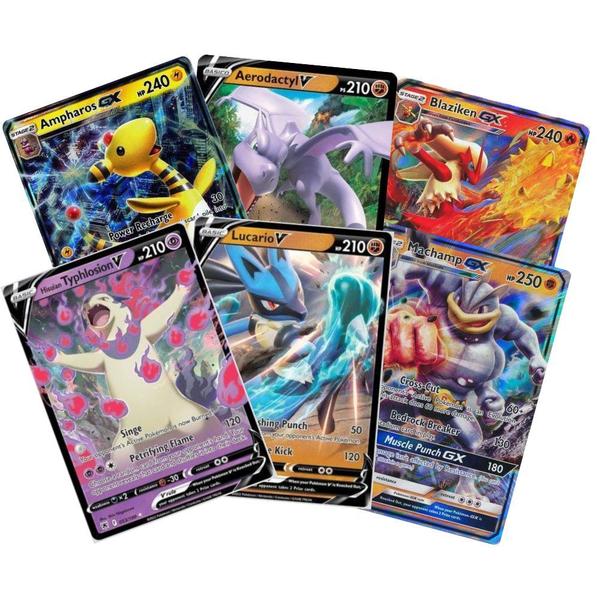 Imagem de 2 cartas Pokemon V ou GX ultra rara brilhante COPAG