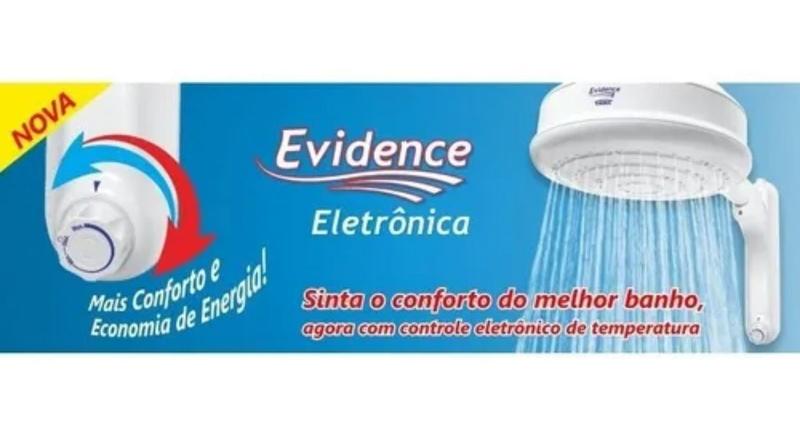 Imagem de 2 Chuveiros Ducha Evidence Eletrônica 220V 6800W - FAME