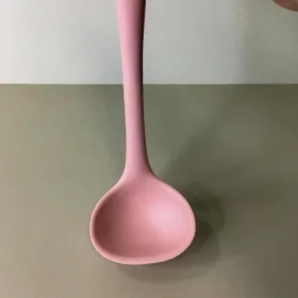 Imagem de 2 Conchas de Silicone Rosa 27cm de Cozinha para Sopas Feijão Servir molhos Ou