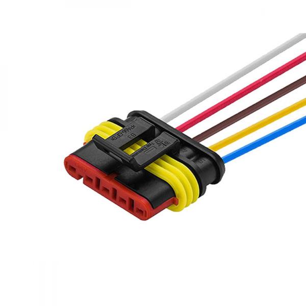 Imagem de 2 Conector 5 Vias Selado com Chicote Automóvel Caminhão Ônibus