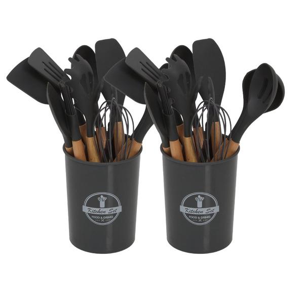 Imagem de 2 Conjunto Utensílios de Cozinha Silicone Colher Concha