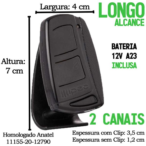 Imagem de 2 Controle Portão Alarme 2 Canais 433,92mhz Tx Top Longo Alcance Ipec