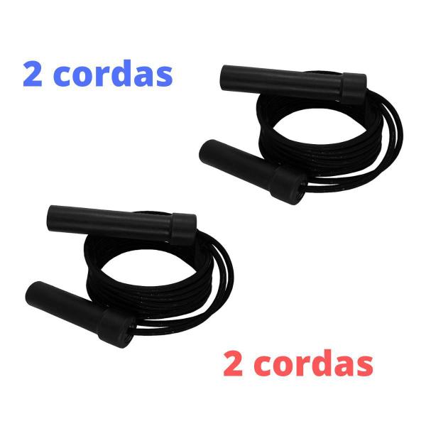 Imagem de 2 Corda Pular Cross Kit Emagrecer Fit Academia Peso Altura