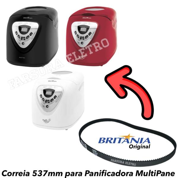 Imagem de 2 Correias para Panificadora Britania Multi Pane Original 537mm