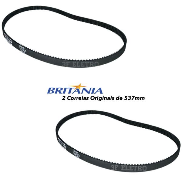 Imagem de 2 Correias para Panificadora Britania Multi Pane Original de 537mm