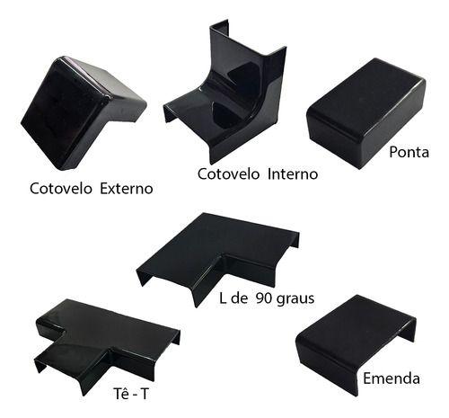 Imagem de 2 Cotovelo Externo Canaleta Preta 40x16mm Grossa Larga