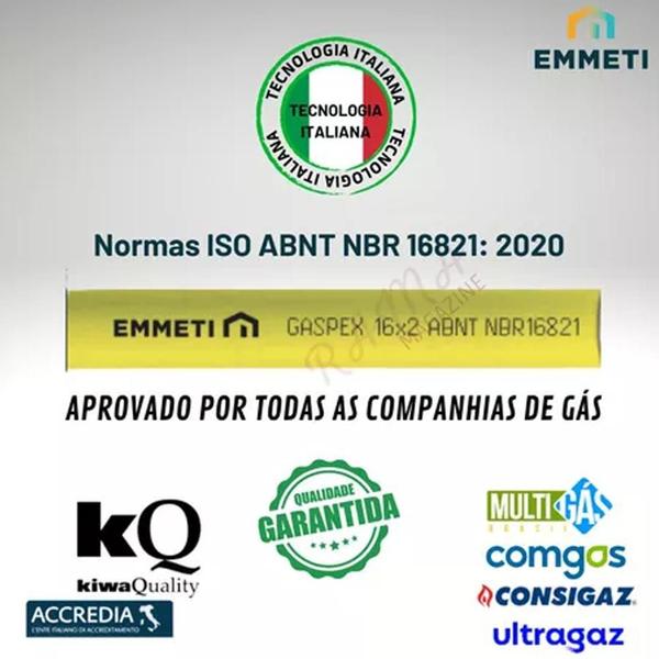 Imagem de 2 Cotovelos Registro Bico 1 Metro Tubo Gas Cozinha Pex 16mm