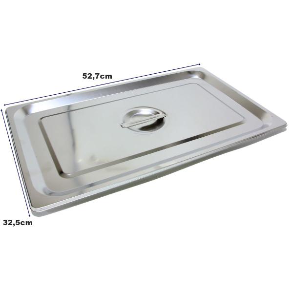 Imagem de 2 Cubas Gastronomica Inox com tampa 1/1x65 Gn Buffet Cozinha