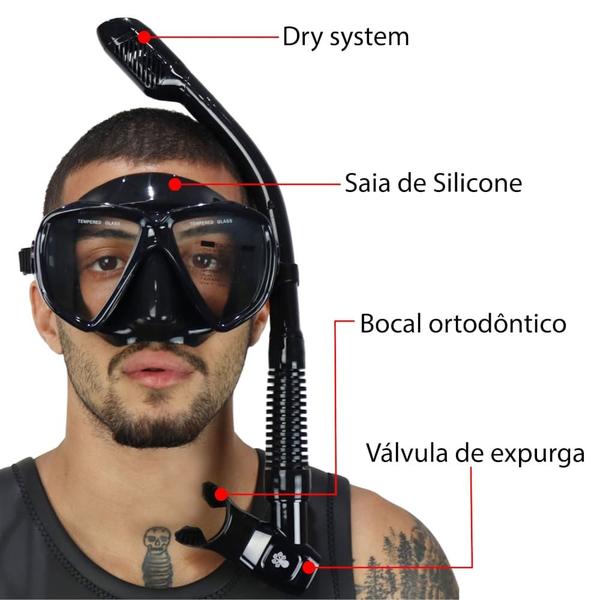 Imagem de 2(dois) Kits de Mergulho Dive Master Dry Dive Motion - Preto e Rosa