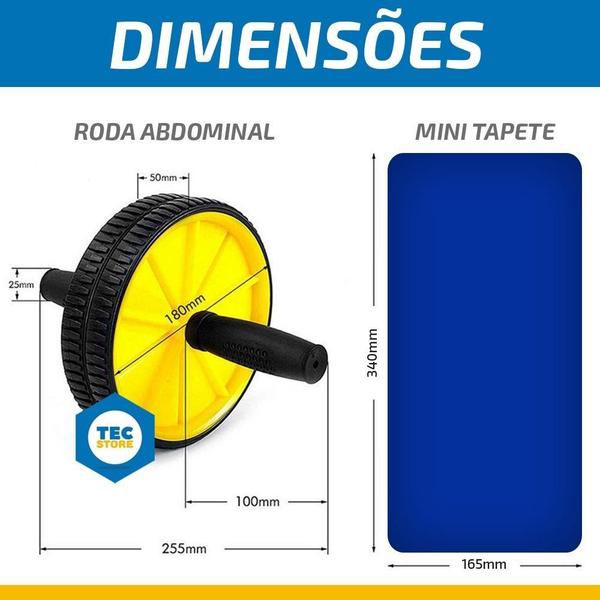 Imagem de 2 Elásticos para Exercicios + Roda Abdominal Corpo Fit Academia