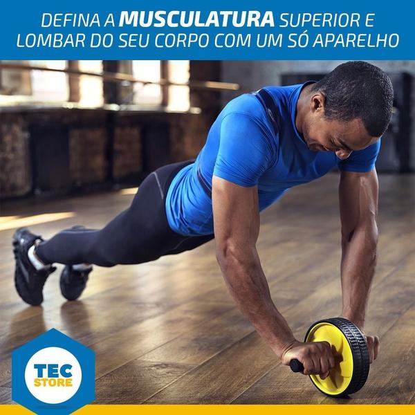 Imagem de 2 Elásticos para Exercicios + Roda Abdominal Corpo Fit Academia