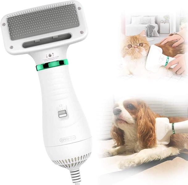 Imagem de 2 em 1 pet secador de cabelo portátil casa pet grooming gato pente de cabelo ventilador de pele do cão inteligente ajust