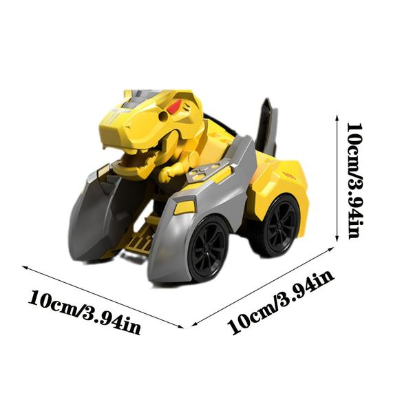 Imagem de 2 em 3 dinossauro automático transformar brinquedo carro para crianças, amarelo