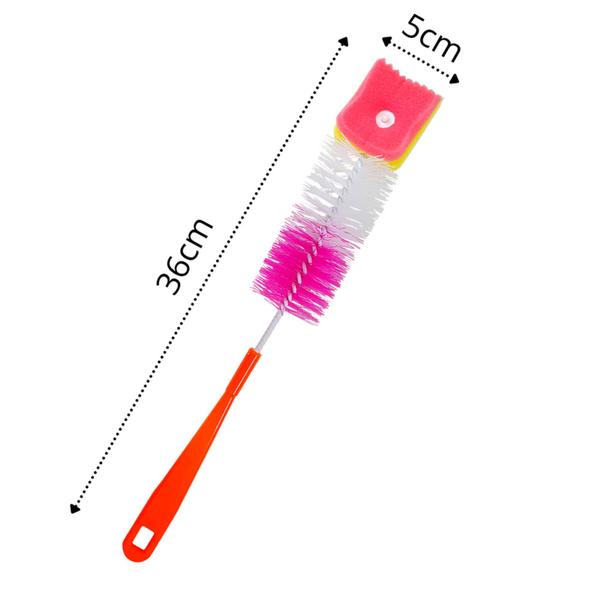 Imagem de 2 Escovas com esponja para Lavar Garrafinhas de Água