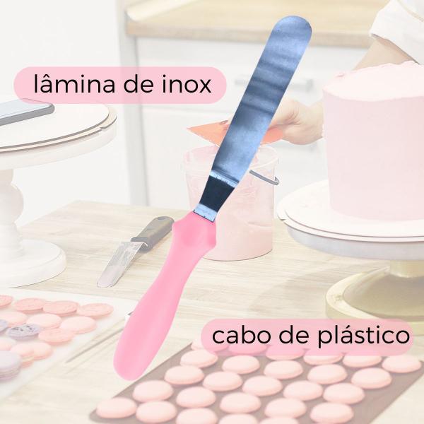 Imagem de 2 Espátulas de Confeiteiro Aço Inox de Alisar Bolos e Tortas