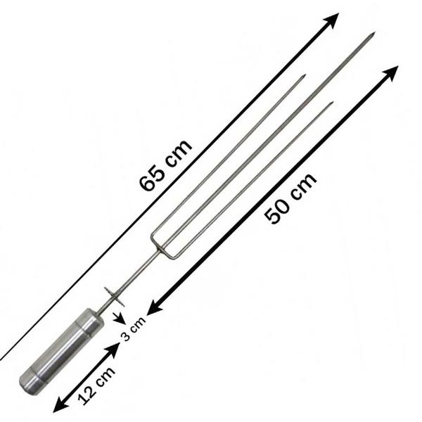 Imagem de 2 Espetos Tridentes Inox + 1 Espeto Picanha para Kits Brasa Grill