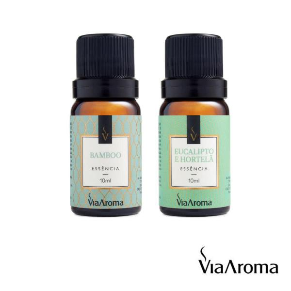 Imagem de 2 Essencias Via Aroma Para Aromatizador Difusor Elétrico Bamboo e Eucalipto e Hortelã 10 Ml