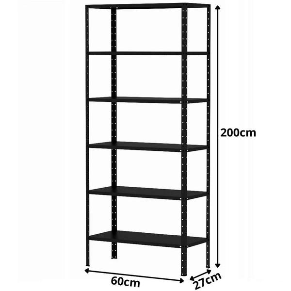 Imagem de 2 Estante De Aço Para Sala Livros Almoxarifado Escritório 6 Prateleiras Armário Multiuso 60cm Reforçado Expositor Loja Quarto