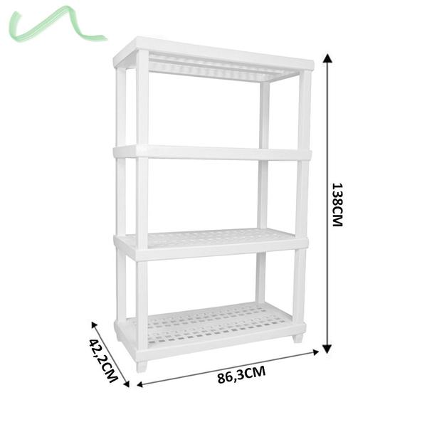 Imagem de 2 Estante Plastica Modular Multiuso 4 Prateleiras Até 200kg