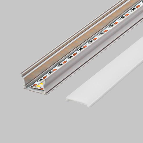 Imagem de 2 Estruturas Perfil de Alumínio Branco Para Fita Led de Aluminio Embutir 1 Metro Slim 17.2x14.4mm IP20