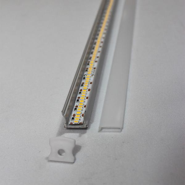 Imagem de 2 Estruturas Perfil de Alumínio Branco Para Fita Led de Aluminio Embutir 1 Metro Slim 17.2x14.4mm IP20