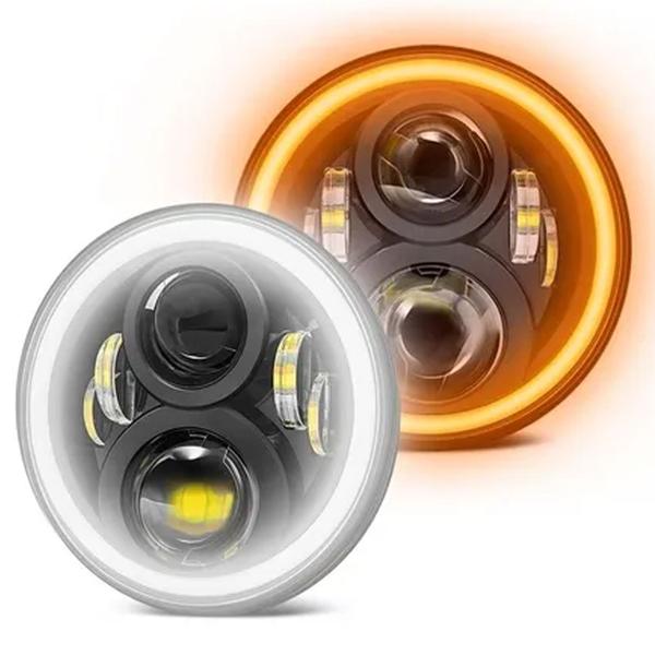 Imagem de 2 Farol Led Angel Eyes Defender Jeep Troller Fusca Kombi