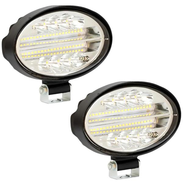 Imagem de 2 Farol Led Oval 144w 12v 24v Caminhão Trator Colheitadeira