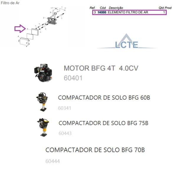 Imagem de 2 Filtros de Ar P/Motor á Gasolina 4.0cv Compactador de Solo