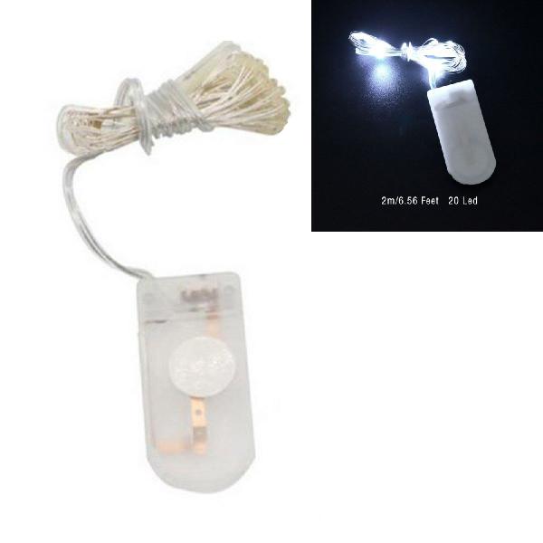 Imagem de 2 Fio Led Fada Cobre Cordão Luz Amarela 3m 30 Leds Bateria