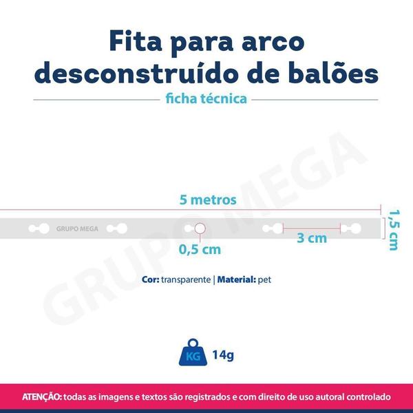 Imagem de 2 Fita Corrente 5M Arco Balões Bexiga Desconstruído Suporte