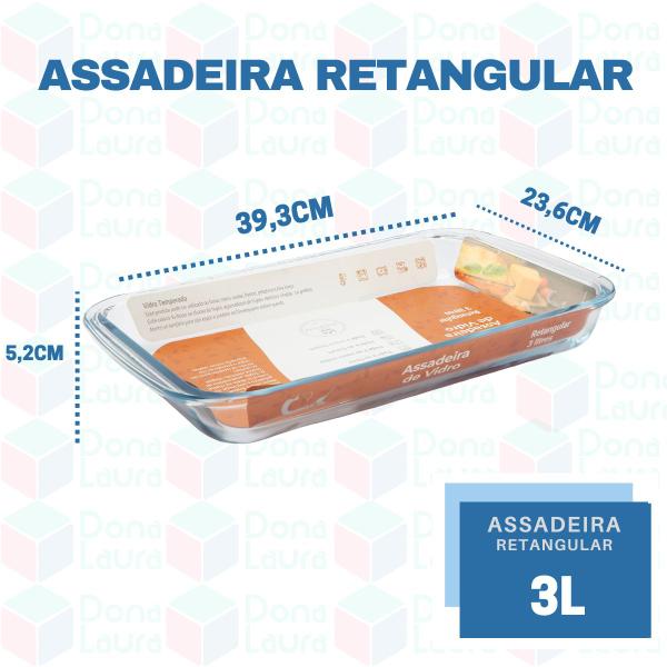 Imagem de 2 Forma Retangular 3L Forno Assados Sobremesa Festas Servir Doces