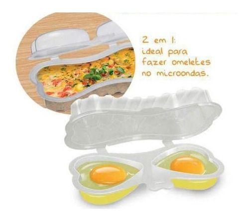 Imagem de 2 Formas 2 Ovos P/microondas Egg Fácil Omelete Cozido Mexido