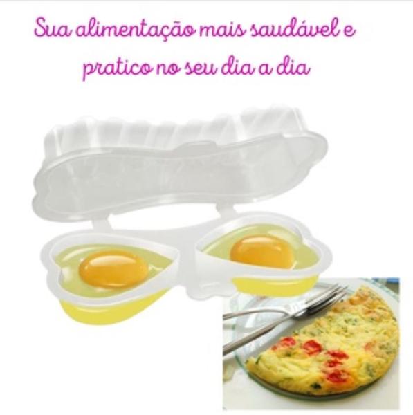 Imagem de 2 Formas 2 Ovos P/microondas Egg Fácil Omelete Cozido Mexido