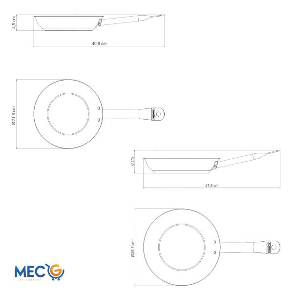 Imagem de 2 Frigideira Profissional Cerâmica Pegador Silicone Tramontina Aço Inox Gourmet Restaurante