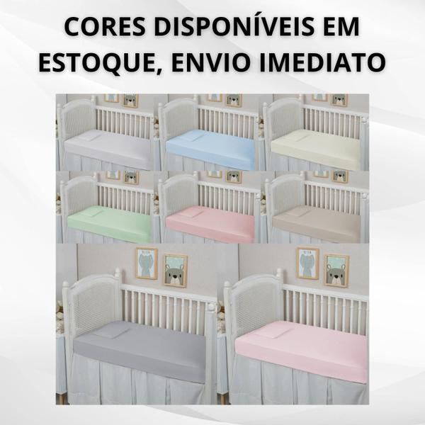 Imagem de 2 Fronhas 200 Fios para Berço 2 Peças Percal 100% Algodão Infantil