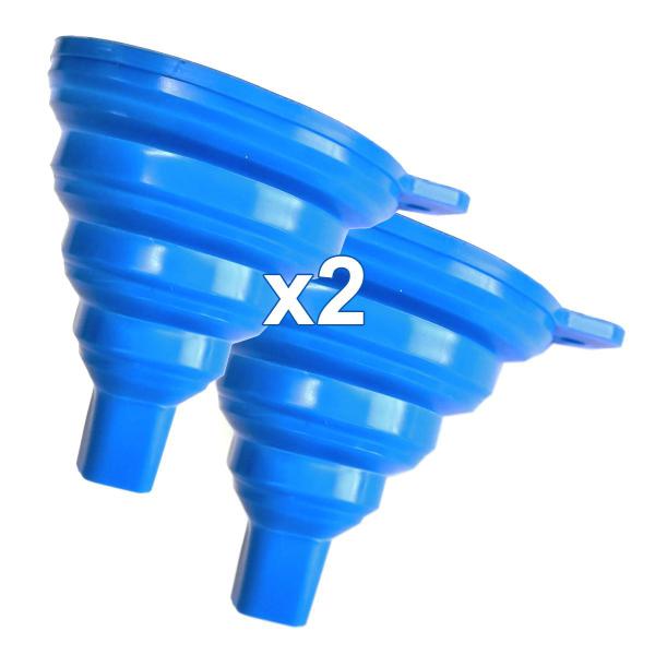 Imagem de 2 Funil Retrátil Dobrável Flexível 8x9cm Silicone Cozinha