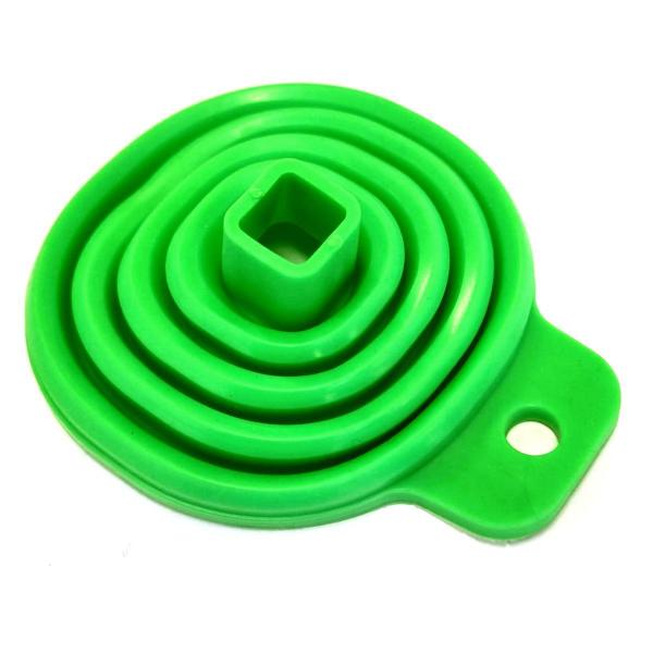 Imagem de 2 Funil Retrátil Dobrável Flexível 8x9cm Silicone Cozinha