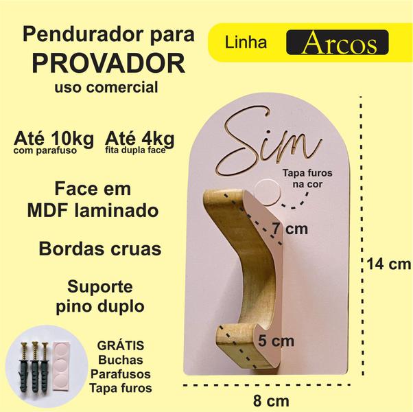 Imagem de 2 Ganchos de Provador loja roupas boho premium capela arco