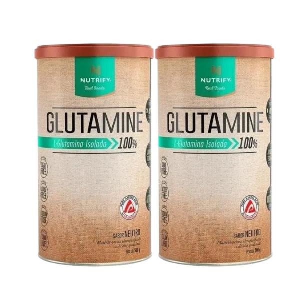 Imagem de 2 Glutamine 500g L-glutamina Pura Isolada Vegana - Nutrify