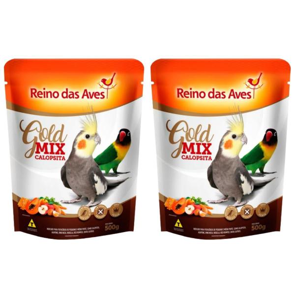 Imagem de 2 Gold Mix + 1 Extra Gold Frutas Para Calopsitas Agapornis e Ring Neck