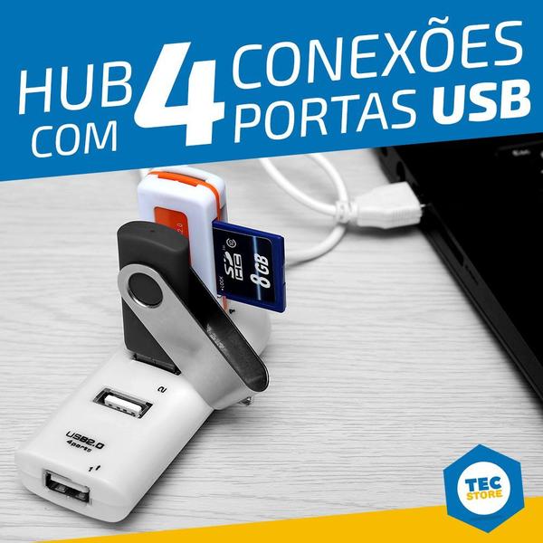 Imagem de 2 Hub Multiplicador Usb Com 4 Portas Extensor E Carregador