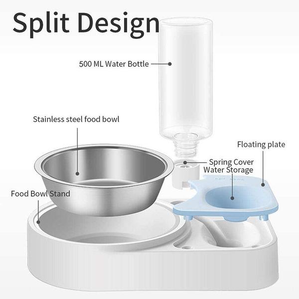 2 in1 Distribuidor de água tigela de aço inoxidável 500ml Eco Friendly Destacível Anti Slip Alimentador de animais de estimação Waterer sem boca molhada Alimentação de cães - HTTN Imagem de 2 in1 Distribuidor de água tigela de aço inoxidável 500ml Eco Friendly Destacível Anti Slip Alimentador de animais de estimação Waterer sem boca molhada Alimentação de cães