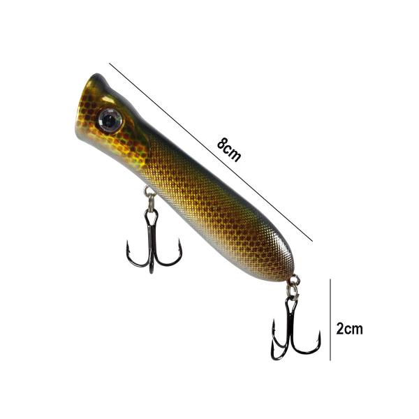 Imagem de 2 Isca Artifical Popper Superfície 8,5 Pesca 11g 2 Garatéias Tucunaré Dourado Cmik