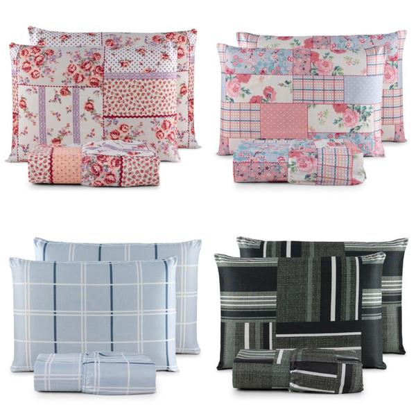 2 Jogos de Lençol King 3 Peças 400 Fios Cama Box - RT ENXOVAIS 2 Jogos de Lençol King 3 Peças 400 Fios Cama Box - RT ENXOVAIS