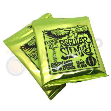 Imagem de 2 Jogos Encordoamento Ernie Ball Guitarra 010 Regular Slink