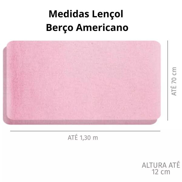 Imagem de 2 jogos lençol berço americano 100% algodão 2 peças coleção vivaldi 66.70.0013 sul brasil