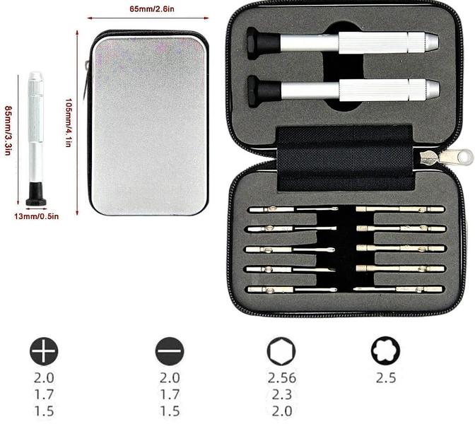 Imagem de 2 Kit Chave Precisão Celular Eletrônico Relojoeiro Joalheirobolso jogo portátil ferramenta multi consertar relógio computador fenda philips boca bolso