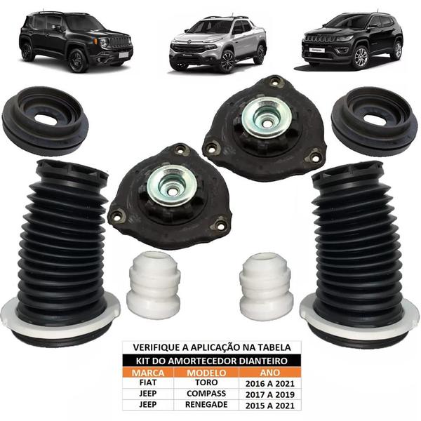 Imagem de 2 Kit Coxim Rolamento Batente Fiat Toro 2015 2016 2017 2018